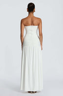 Everleigh | Ruched Maxi Dress – Evening Strapless Plunge Neck Drop Waist