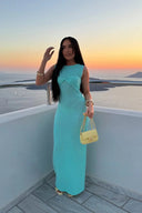 Everly | Knit Maxi – Crew Neck Sleeveless Panelled Bodycon Evening Dress
