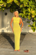 Everly | Knit Maxi – Crew Neck Sleeveless Panelled Bodycon Evening Dress
