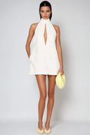 Farhani | Mock Neck Keyhole Mini – Sleeveless A-Line Summer Holiday Dress