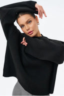 Fern | Solid Knit Sweater – Casual Crew Neck Raglan Long Sleeve Ribbed Trim