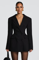 Finley | Double Breasted Mini Dress – Blazer Lapel Long Sleeve Button Front