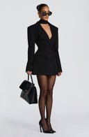 Finley | Double Breasted Mini Dress – Blazer Lapel Long Sleeve Button Front