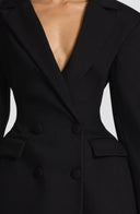 Finley | Double Breasted Mini Dress – Blazer Lapel Long Sleeve Button Front