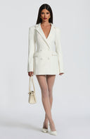 Finley | Double Breasted Mini Dress – Blazer Lapel Long Sleeve Button Front