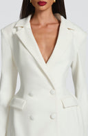 Finley | Double Breasted Mini Dress – Blazer Lapel Long Sleeve Button Front