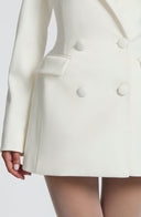 Finley | Double Breasted Mini Dress – Blazer Lapel Long Sleeve Button Front