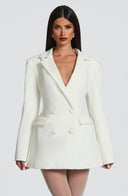Finley | Double Breasted Mini Dress – Blazer Lapel Long Sleeve Button Front