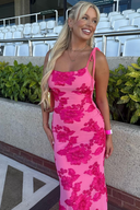 Fiona | Floral Lace Maxi – Scoop Neck Tie Strap Body-Con Summer Evening Dress