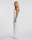 Freyja | Ruched Maxi Dress – Evening Strapless Draped Front High Slit