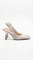 Frida | Jacquard Slingback Pumps – Pointed Toe Stiletto Evening Shoes