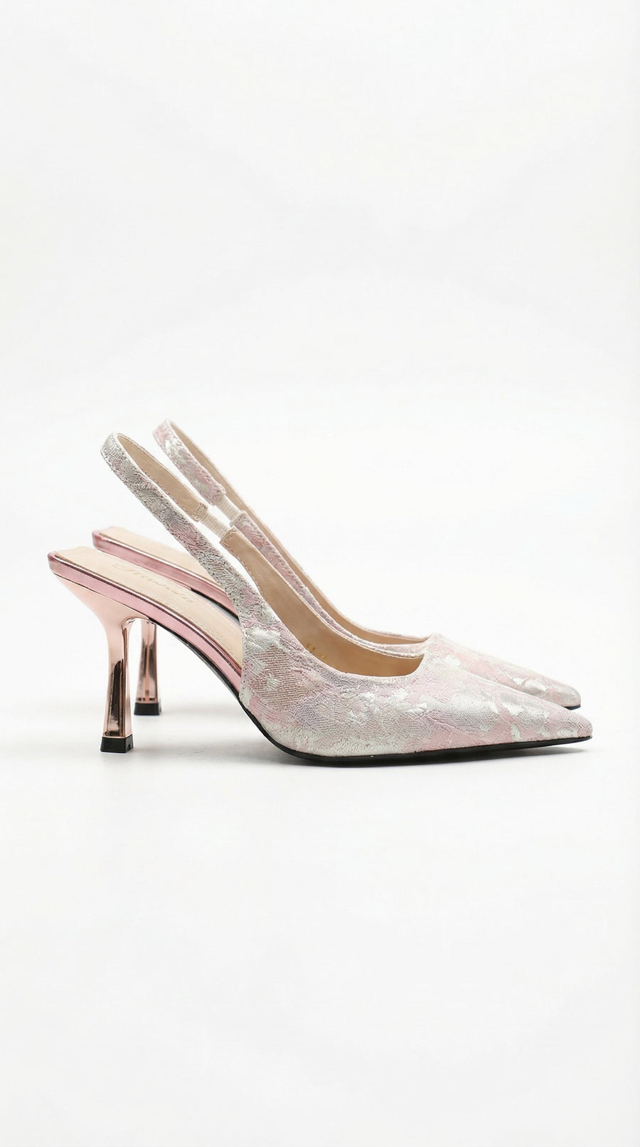 Frida | Jacquard Slingback Pumps – Pointed Toe Stiletto Evening Shoes