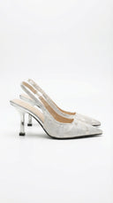 Frida | Jacquard Slingback Pumps – Pointed Toe Stiletto Evening Shoes