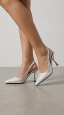 Frida | Jacquard Slingback Pumps – Pointed Toe Stiletto Evening Shoes