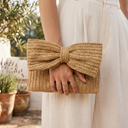 Gaby | Woven Bow Clutch – Resort Wedding Foldover Handheld Front Knot