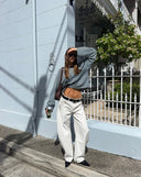 Georgia | Striped Oversized Top – Crew Neck Wide Sleeve Everyday Wear