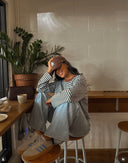 Georgia | Striped Oversized Top – Crew Neck Wide Sleeve Everyday Wear