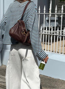 Georgia | Striped Oversized Top – Crew Neck Wide Sleeve Everyday Wear