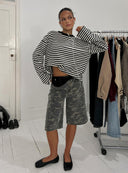 Georgia | Striped Oversized Top – Crew Neck Wide Sleeve Everyday Wear