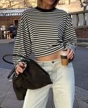 Georgia | Striped Oversized Top – Crew Neck Wide Sleeve Everyday Wear