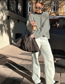 Georgia | Striped Oversized Top – Crew Neck Wide Sleeve Everyday Wear