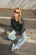 Georgia | Striped Oversized Top – Crew Neck Wide Sleeve Everyday Wear