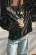Georgia | Striped Oversized Top – Crew Neck Wide Sleeve Everyday Wear