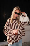Georgia | Striped Oversized Top – Crew Neck Wide Sleeve Everyday Wear