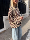 Georgia | Striped Oversized Top – Crew Neck Wide Sleeve Everyday Wear