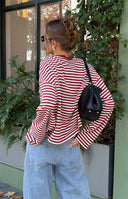 Georgia | Striped Oversized Top – Crew Neck Wide Sleeve Everyday Wear