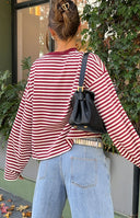 Georgia | Striped Oversized Top – Crew Neck Wide Sleeve Everyday Wear