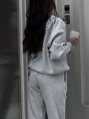Georgina | Two Piece Sweat Set – Casual Half Zip Long Sleeve Jogger Pants