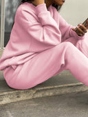 Georgina | Two Piece Sweat Set – Casual Half Zip Long Sleeve Jogger Pants