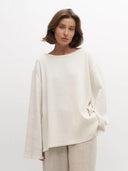 Giselle | Open Back Sweater – Deep Scoop Strap Long Sleeve Loose Knit