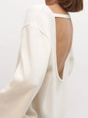 Giselle | Open Back Sweater – Deep Scoop Strap Long Sleeve Loose Knit