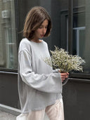 Giselle | Open Back Sweater – Deep Scoop Strap Long Sleeve Loose Knit