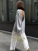 Giselle | Open Back Sweater – Deep Scoop Strap Long Sleeve Loose Knit