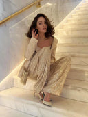 Haisley | Sequin Wide Leg Pants – Evening High Rise Full Length Sparkle