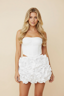 Hannah | Strapless Corset Top Ruffle Mini Skirt – Two Piece Party Set