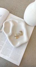 Harper | Gold Ribbed Twisted Hoop Earrings – Medium Chunky Everyday Statement