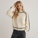 Hartley | Color Block Turtleneck Sweater – Ribbed Neck Long Sleeve Trim