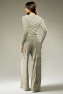 Hattie | Striped Two Piece Set – Button Front Long Sleeve Wide Leg Pants
