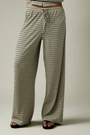 Hattie | Striped Two Piece Set – Button Front Long Sleeve Wide Leg Pants