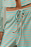 Hattie | Striped Two Piece Set – Button Front Long Sleeve Wide Leg Pants