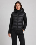 Hilary | Hybrid Puffer Jacket – Winter Hooded Zip Front Long Sleeve Pockets
