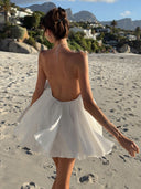 Holly | Halter Ruffle Mini Dress – Flowy Layered Beach Vacation Dress