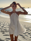 Holly | Halter Ruffle Mini Dress – Flowy Layered Beach Vacation Dress