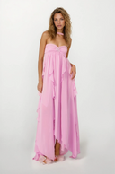 Imogen | Strapless Ruffle Maxi – Sweetheart Bodice Scarf Neck Summer Wedding Guest Dress
