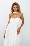 Imogen | Strapless Ruffle Maxi – Sweetheart Bodice Scarf Neck Summer Wedding Guest Dress