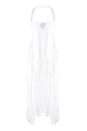 Imogen | Strapless Ruffle Maxi – Sweetheart Bodice Scarf Neck Summer Wedding Guest Dress